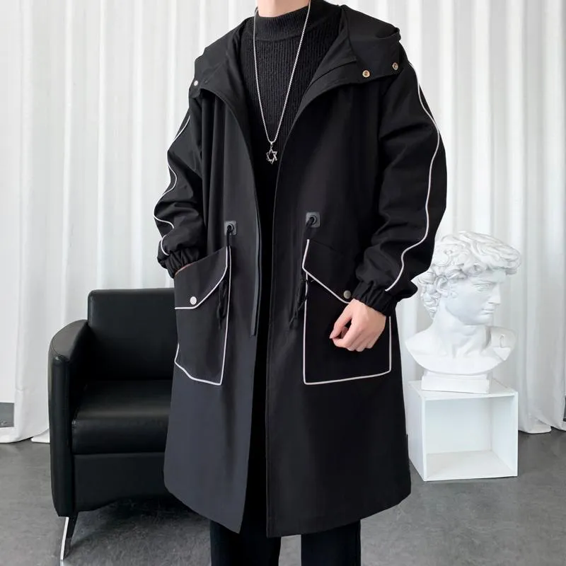 Harajuku Style Mens Hooded Jackets Sale Trench Coat With