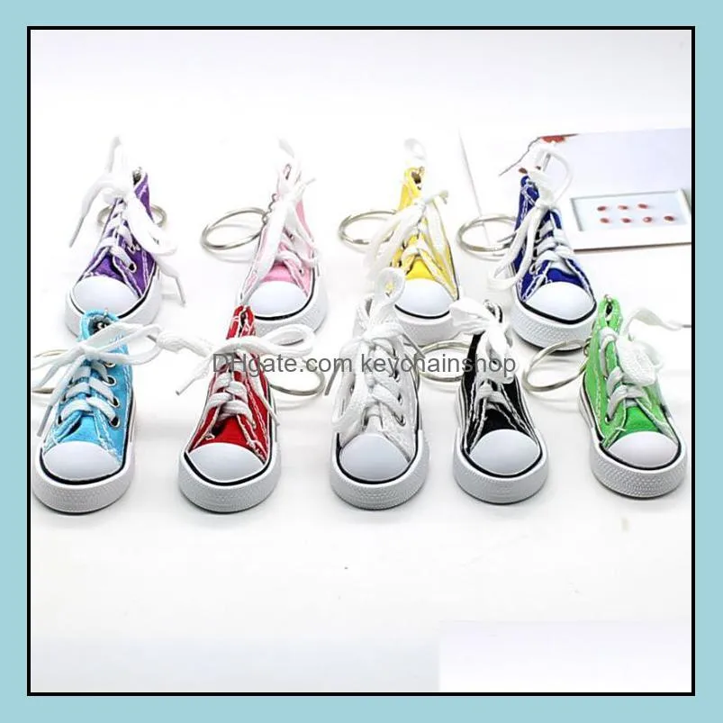 Creative Key Ring Chain Mini Canvas Shoes Sneaker Tennis Keychain Simulation Sport Shoes Funny Keyring Pendant Gift LXL907L