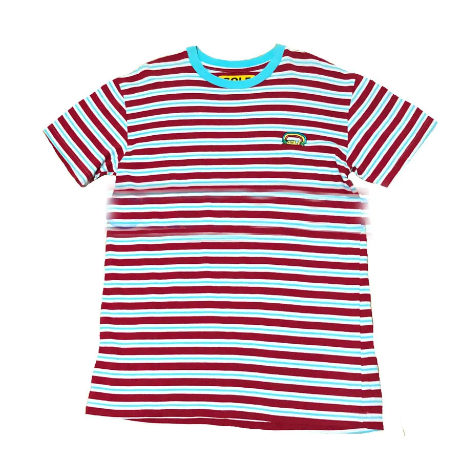 DHgate Vibrant Striped Golf Le Fleur Graphic T Shirt for Hip Hop Skateboarding and Street Fashion Apparel