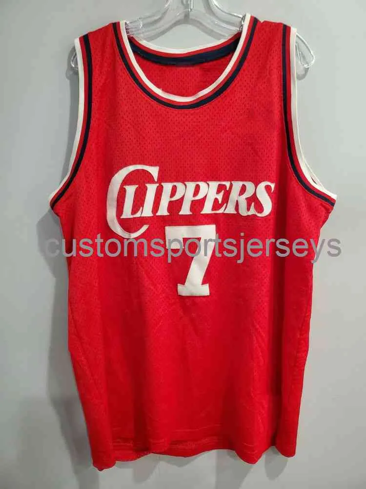 Nowy rzadki vintage Rewind Lamar Odom 7 Jersey Red XS-5xl.6xl Szwy koszulki do koszykówki Retro NCAA