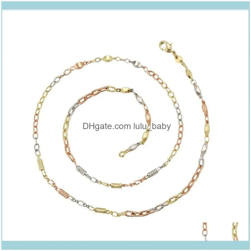 Kedjor hängsmycken smyckenchains mxgxfam 47 cm x 3 mm blanda guldfärgpärlor chian halsband för kvinnor mode smycken droppleverans 2021 r