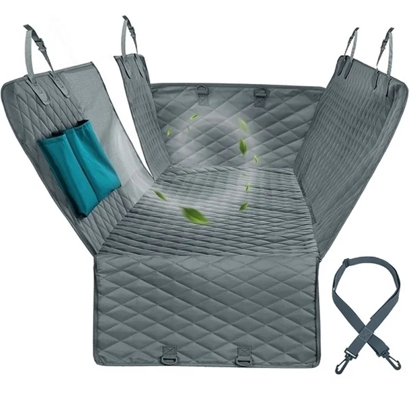 Capa de assento de carro para trás para trás impermeável antiderrapante animal de estimação backseat matemática hammock protetor 210924