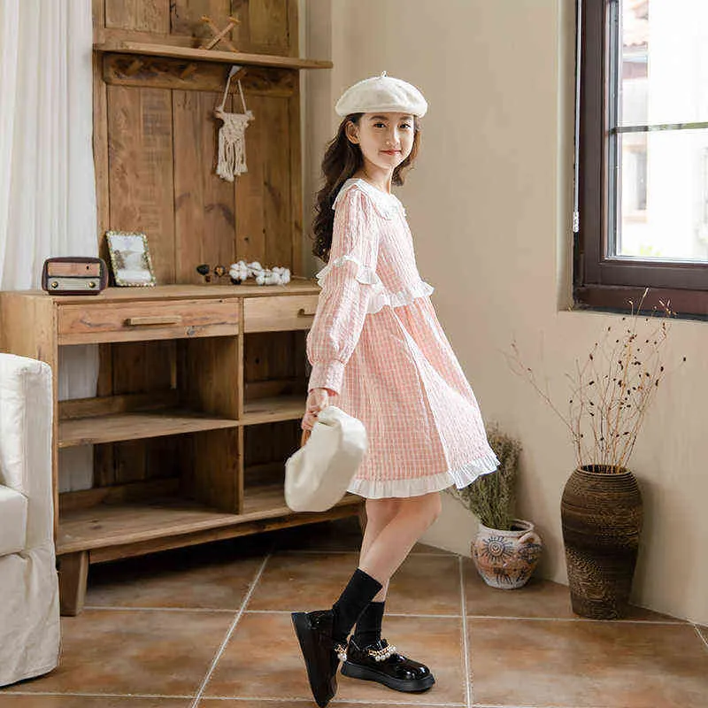 Vestidos Casuales Para Adolescentes 12 13 14 15 16 Años Kids De Coreano Moda Algodón Tela Escocesa Vestido De Volante Manga Larga Ropa Niños G1218 De 21,53 € | DHgate