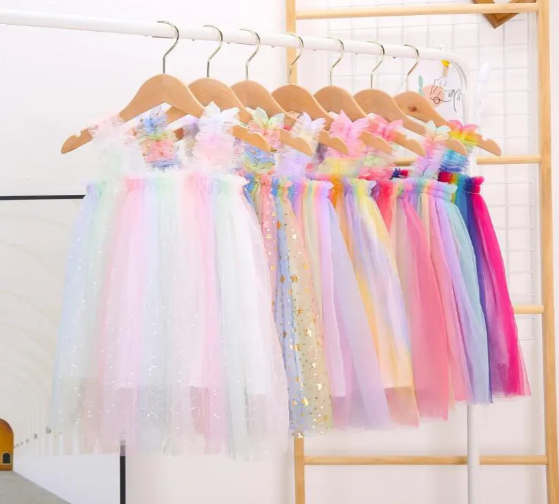 Girls Tulle Suspender Skirts Tutu Summer Princess Dresses Kids Designer Clothes Ins Ball Gown A-line Dress Dance Party Elegant Dress HHC6142