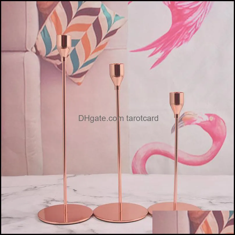 Candle Holders Wholesale Medium High Foot Goblet Pure Gold Living Room Romantic Wedding Candlelight Dinner Decoration