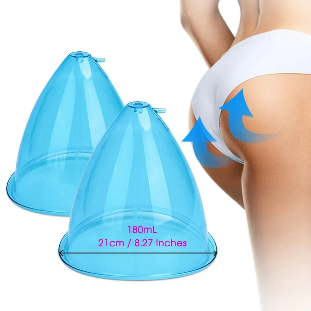 21cm Cup for Breast Enlargement Pump shaping Vaccum Suction Sex Colombian Buttocks Lift Treatment Butt Enhancer Vacuum Cups Accessary Blue