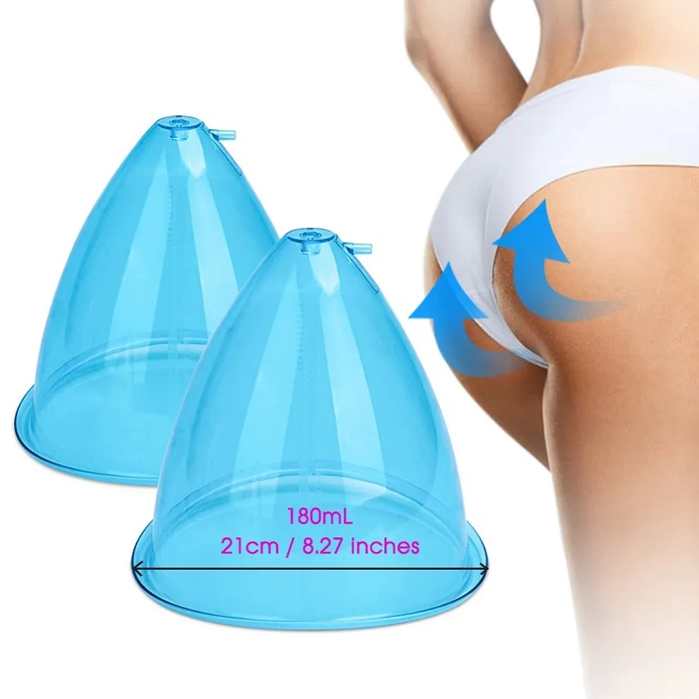 Tazza da 21 cm per l'ingrandimento del seno Pompa modellante Aspirazione sottovuoto Sesso Glutei colombiani Lifting Trattamento Butt Enhancer Vacuum Cups Accessary Blue