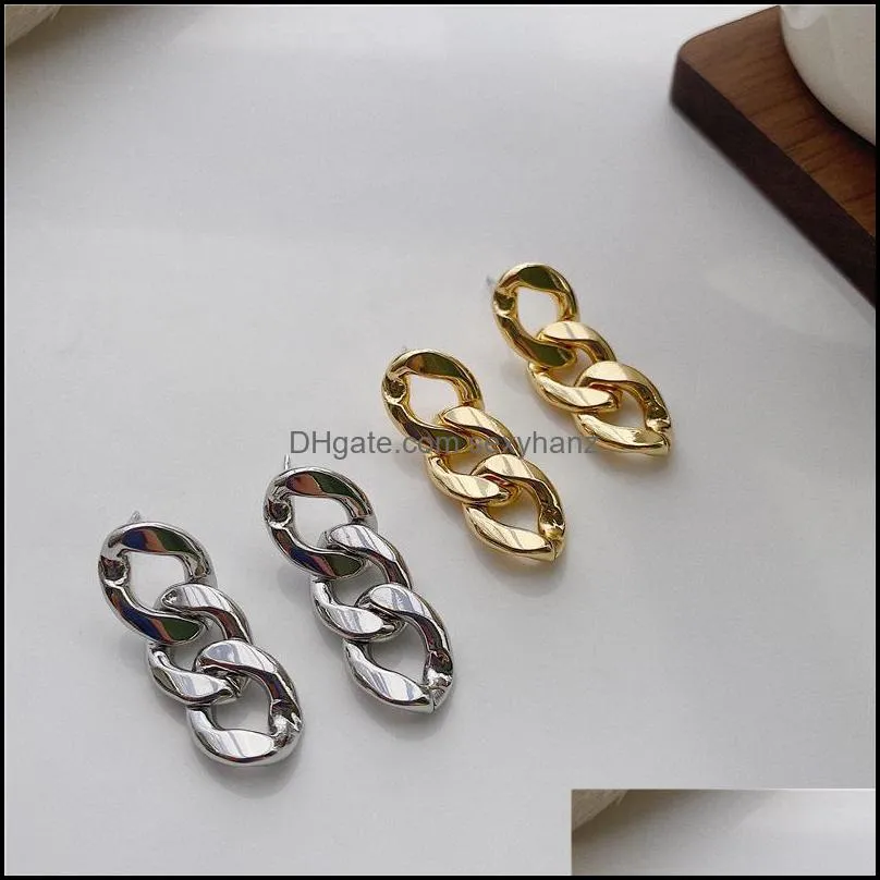 S1912 Hot Fashion Jewelry Vintage S925 Silver Post Geometric Chain Tassel Earrings Dangle Stud Earrings
