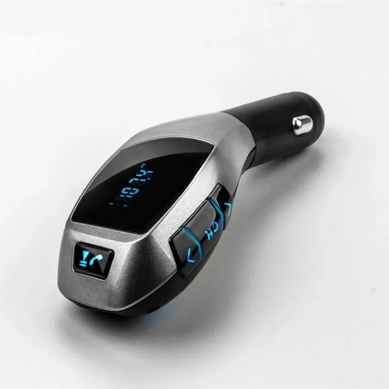 For Iphone Car Kit Radio Adapter Handsfree Fm Transmitter Mp3 Music Player With Tf Card U Disk X5 Bluetooth