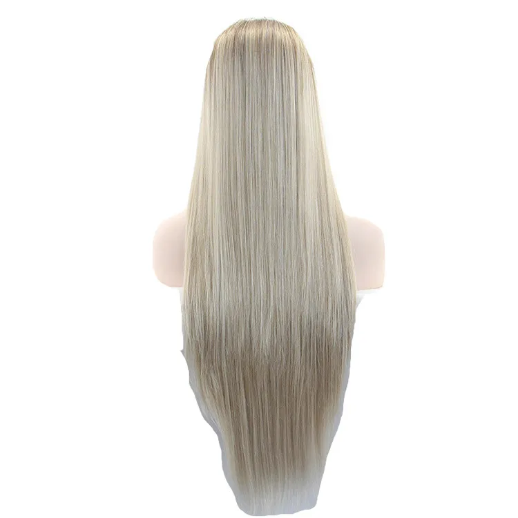 2021 Classic Fashion Wig Hot-Selling Color Long Hair Jianbian Half Hand Hook Front Lace Chemical Fiber i Europa och USA