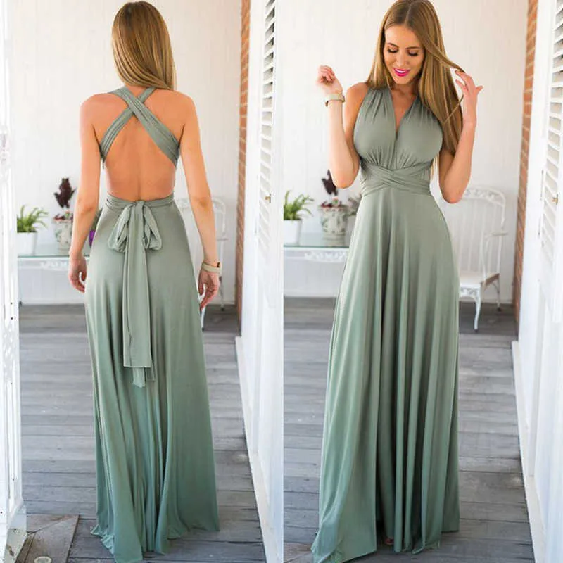 Ladies Sexy Women Maxi Club Dress Bandage Long Party Multiway Swing Dress Convertible Infinity Robe Bridesmaids Boho Women Dress Y0603 From 14 03 DHgate
