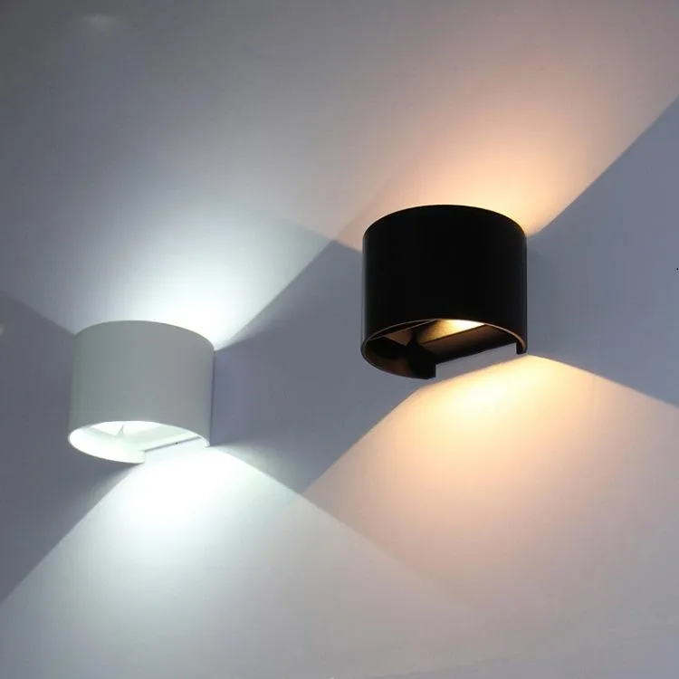 LED alüminyum duvar lambası Yarı dairesel su geçirmez koridor açık avlu ışık yukarı ve aşağı