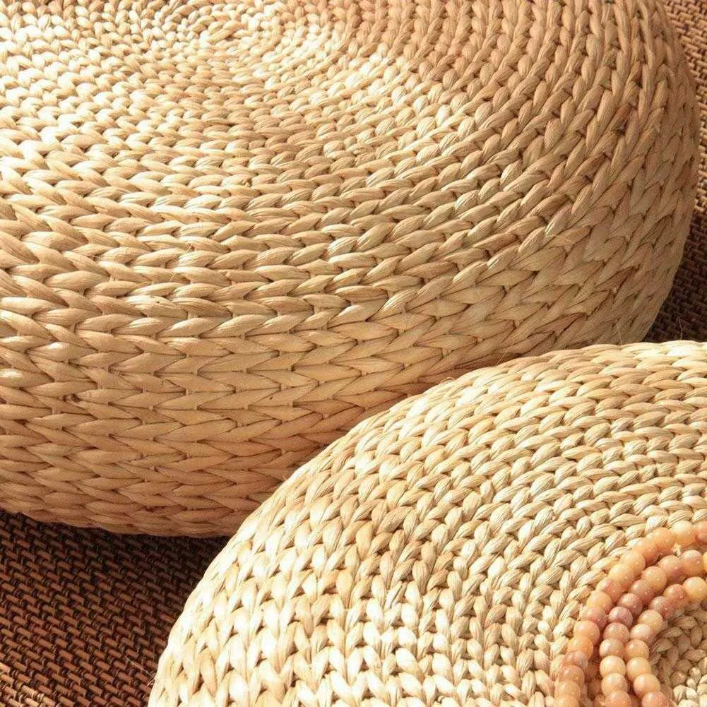 Acquista Cuscino rotondo fatto a mano in paglia intrecciata, cuscino per sedia da yoga Zen, cuscino per sedia, accessori in Italia a partire da 18