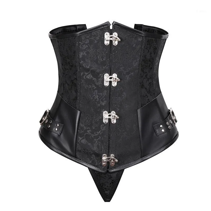 Bustiers Gorsety Baskijskie Kostium Clubwear Gothic Women Steel Steampunk Gorset Top Underbust Plus Size