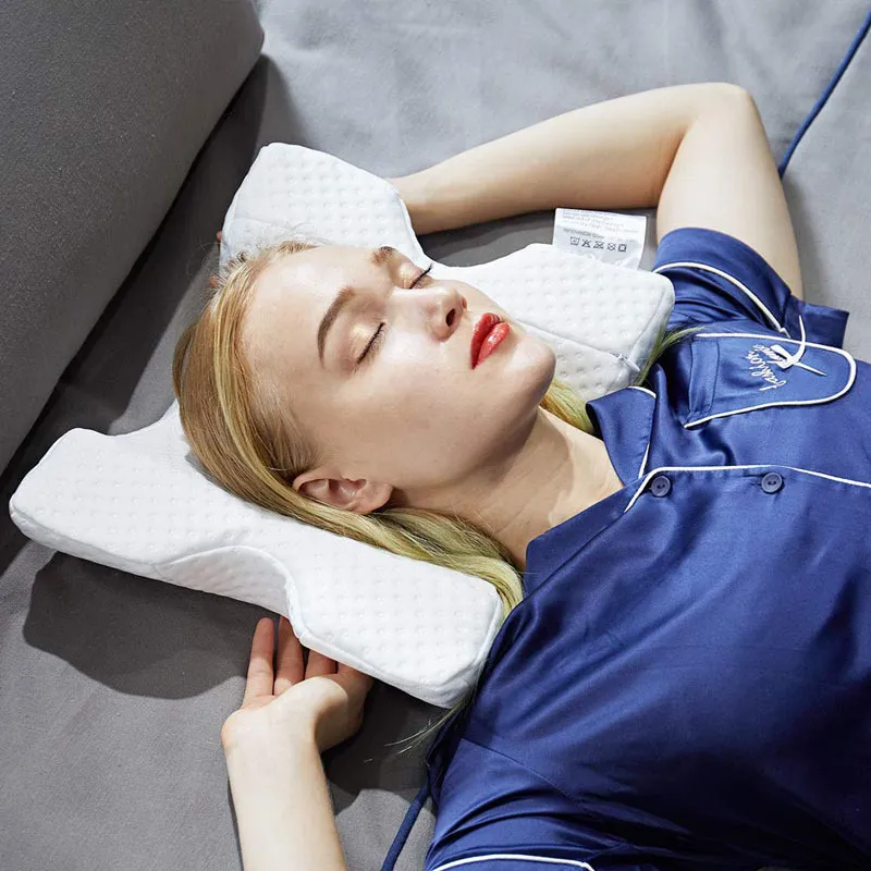 SB U Shaped Curved Memory Foam Sleeping Neck Cervical With Hollow