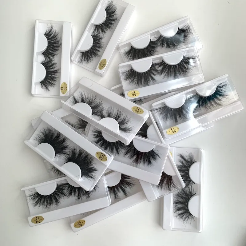 16 Stilleri Lashes 25mm 3D Kirpik Uzun Lüks 100% Sibirya Vizon Kürk Doğal Zulümsüz Kabarık Sahte Sahte Kirpik