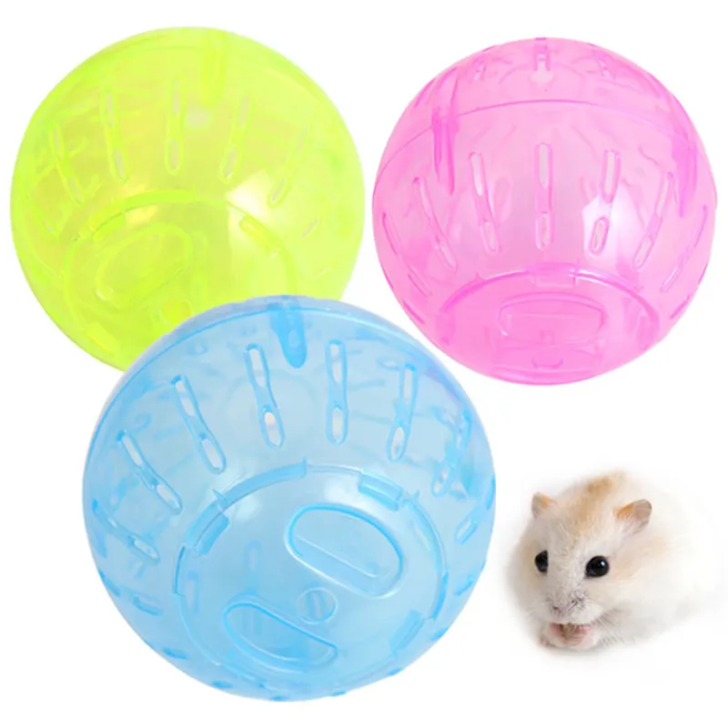 Små djur levererar plast djur gnagare möss jogging boll hamster gerbil råtta övning bärbara roliga solida rinnande bollar spela leksaker tillbehör