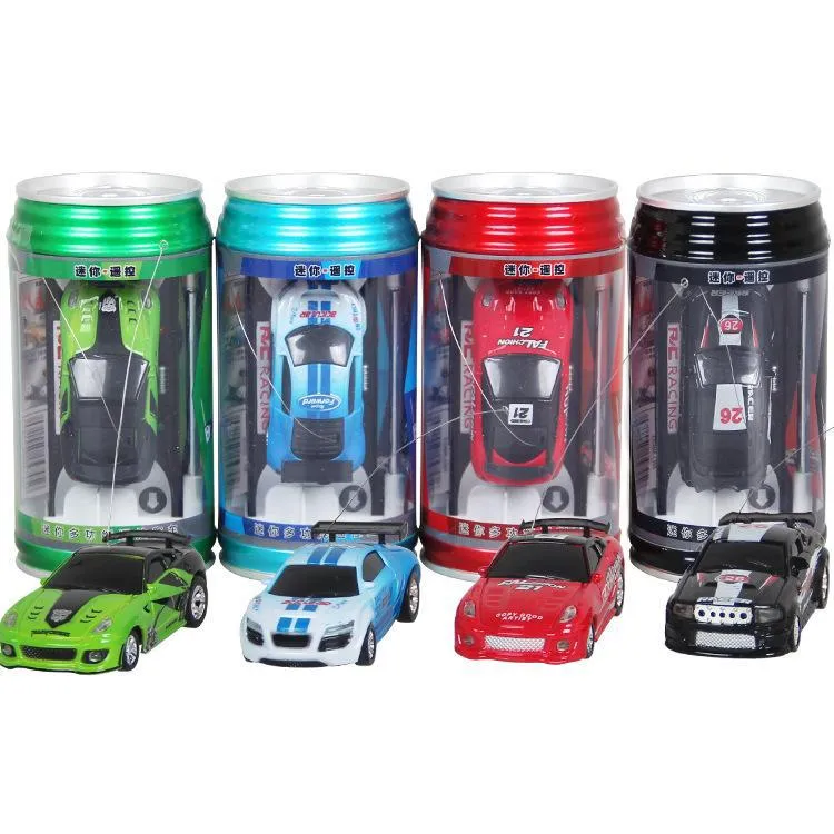 Mini Coke Can Speed RC Radio Remote Conrtol Micro Racing Car with Led  Lingts Toys Kids Gift 