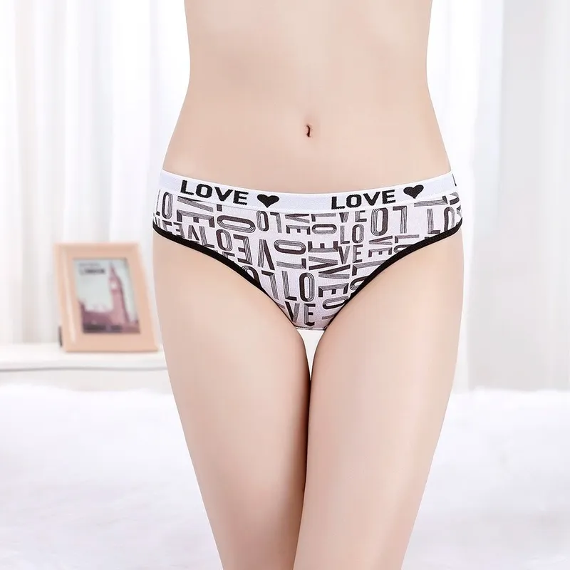Womens Letter Print Cotton Low Waist Panty With Knitting Elastic Band Brief  Bikini Underwear Lingerie HL89483A189z From Ygdasf, $10.4