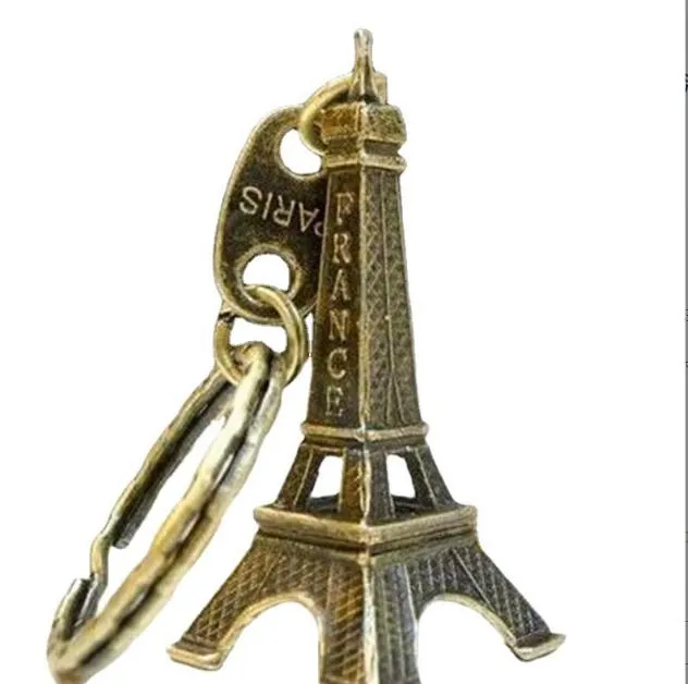 2022 Neue Mode Classic Französisch Frankreich Souvenir Paris 3D Eiffelturm Keychain Schlüsselanhänger Schlüsselanhänger Ring frei