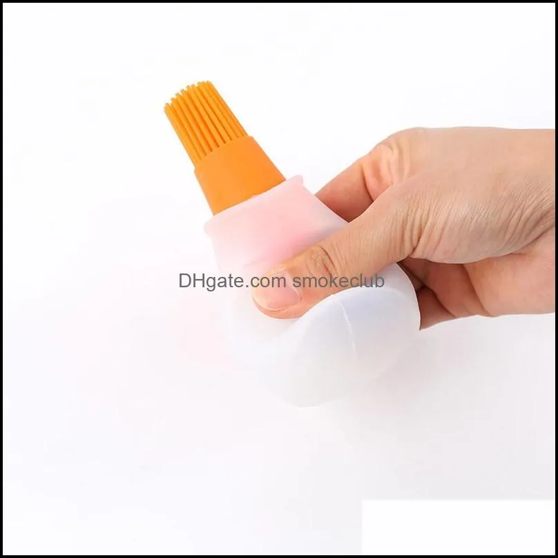 Baking Oil Brush Silicone Oil Bottle with Cap Barbecue Brush with Scale Sauce Butter Brush Kitchen Cooking Accessory CCF6955