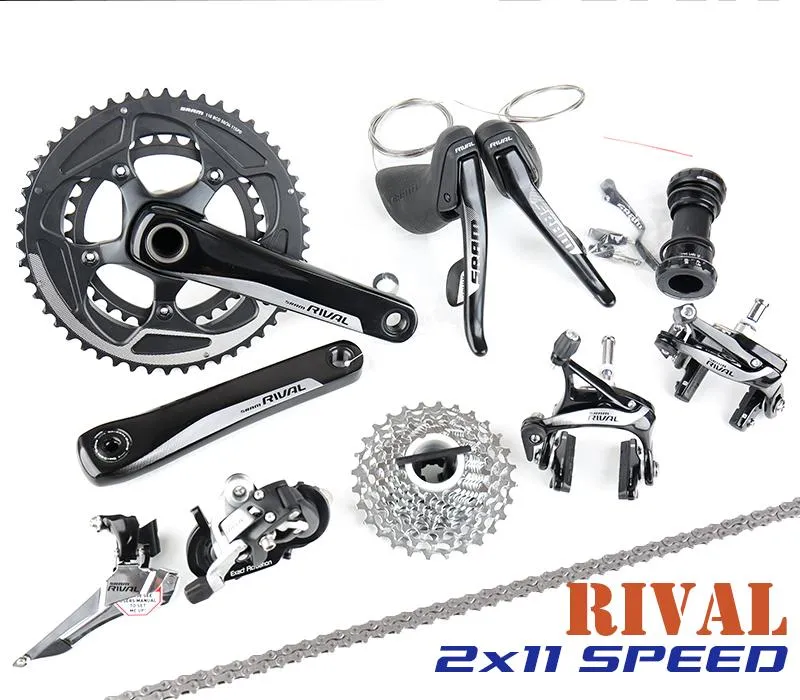 Dérailleurs de vélo Rival 2x11 22S Speed 50x34T 52x36T 170mm 172.5mm Kit de groupe de vélo de route GXP