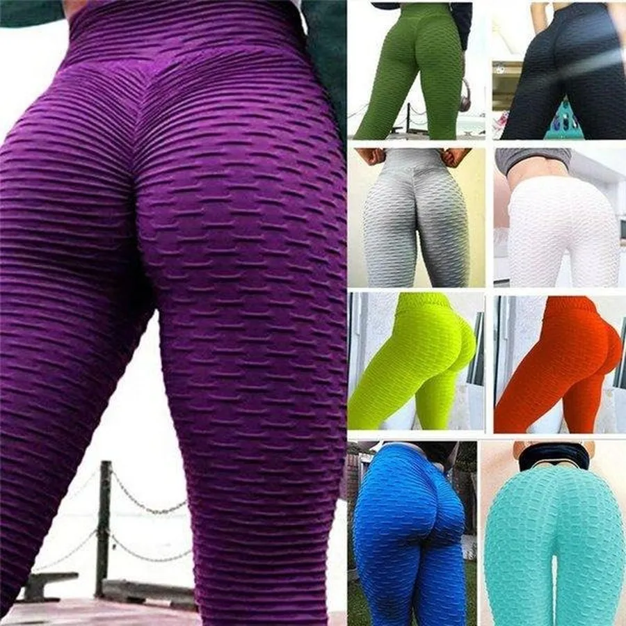 Bumps Style Leggings Putt Hip Fold Elastische Hoge Taille Legging Ademend Skinny Slanke Broek Indoor Sportkleding