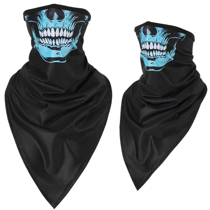 Unisexe Halloween Cosplay squelette foulards magiques vélo Ski crâne demi-masque fantôme écharpe Bandana cache-cou bandeau de fête cagoule tactique casquette