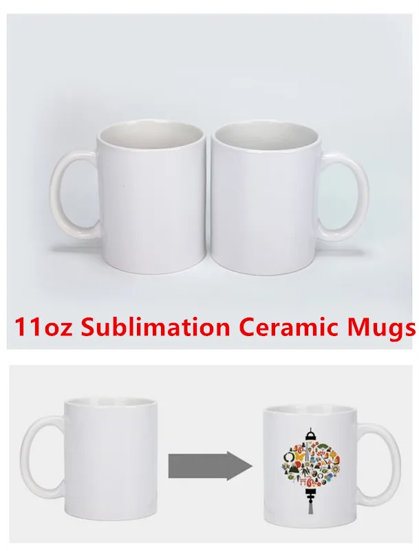 11oz Blank Ceramic Coffee coffee mugs - White...