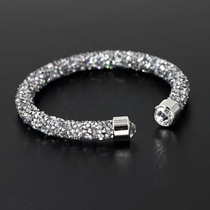 Vonnor Sieraden Crystal Armbanden Armbanden voor Dames Enkele Cirkel Armband Vrouwelijke Accessoires Dropshipping Q0719