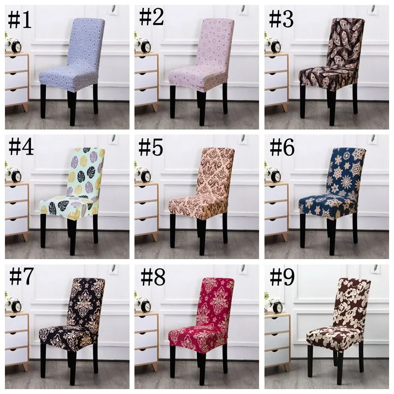 Spandex stol täcker hem slipcover stretch sits case elastiska slipcovers stolar dekor blommig 40 design zze5276