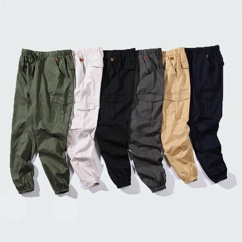 Hip hop joggers lastbyxor män harem byxor casual multi-fickor byxor mens sweatpants streetwear casual man byxor s-5xl 220311