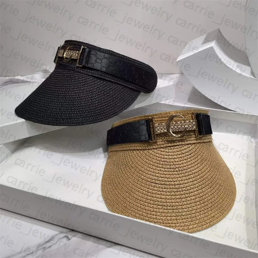Sunbonnet Straw Visors Hat Summer fashion Cap Breathable Letter Design Man Woman Unisex Grass Braid Sports Hats Caps 4 Color Good 2634