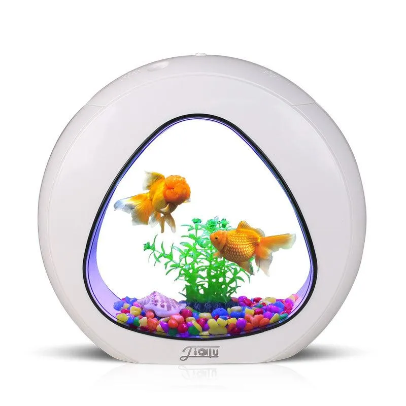 Akwaria Ekologia Fish Fish Cysterna Filtr LED System Light Mini Nano Office Aquarium 4L 110V-240V