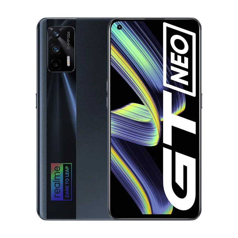 Original Realme GT Neo 5G Mobiltelefon 8 GB RAM 128 GB ROM MTK Deminsty 1200 64,0 MP AI NFC 4500 mAh Android 6,43 Zoll AMOLED Vollbild-Fingerabdruck-ID-Gesichts-Smart-Handy
