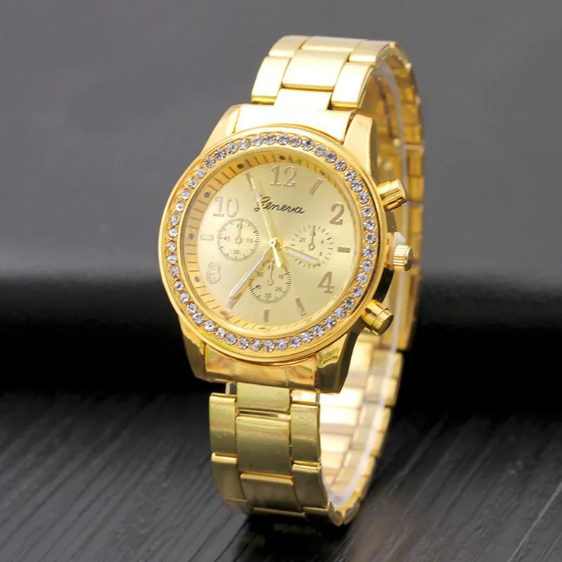 Les femmes fidèles femmes montres brillants diamant de luxe quartz de quartz bracelet en acier inoxydable bracelet bracelet or horloges de mode bracelet de marque
