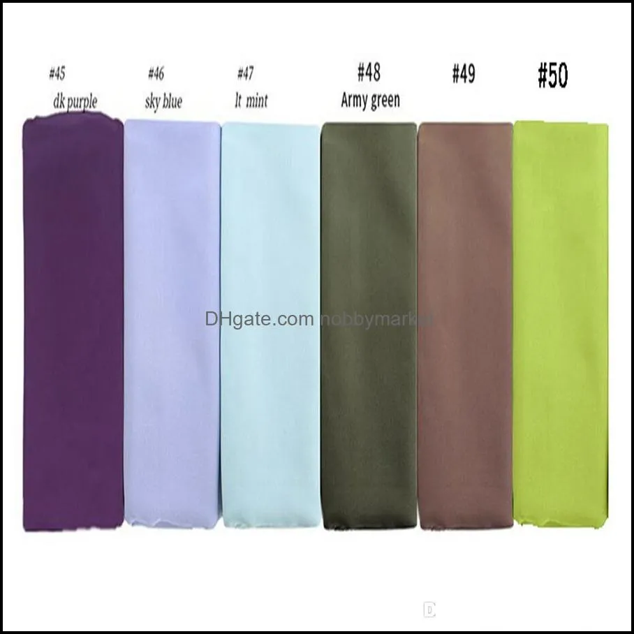 Bubble Chiffon Women Muslim Hijab Scarf Shawl Wrap Solid Plain Colors High Quality Chiffon Bubble Turban LJJJ139