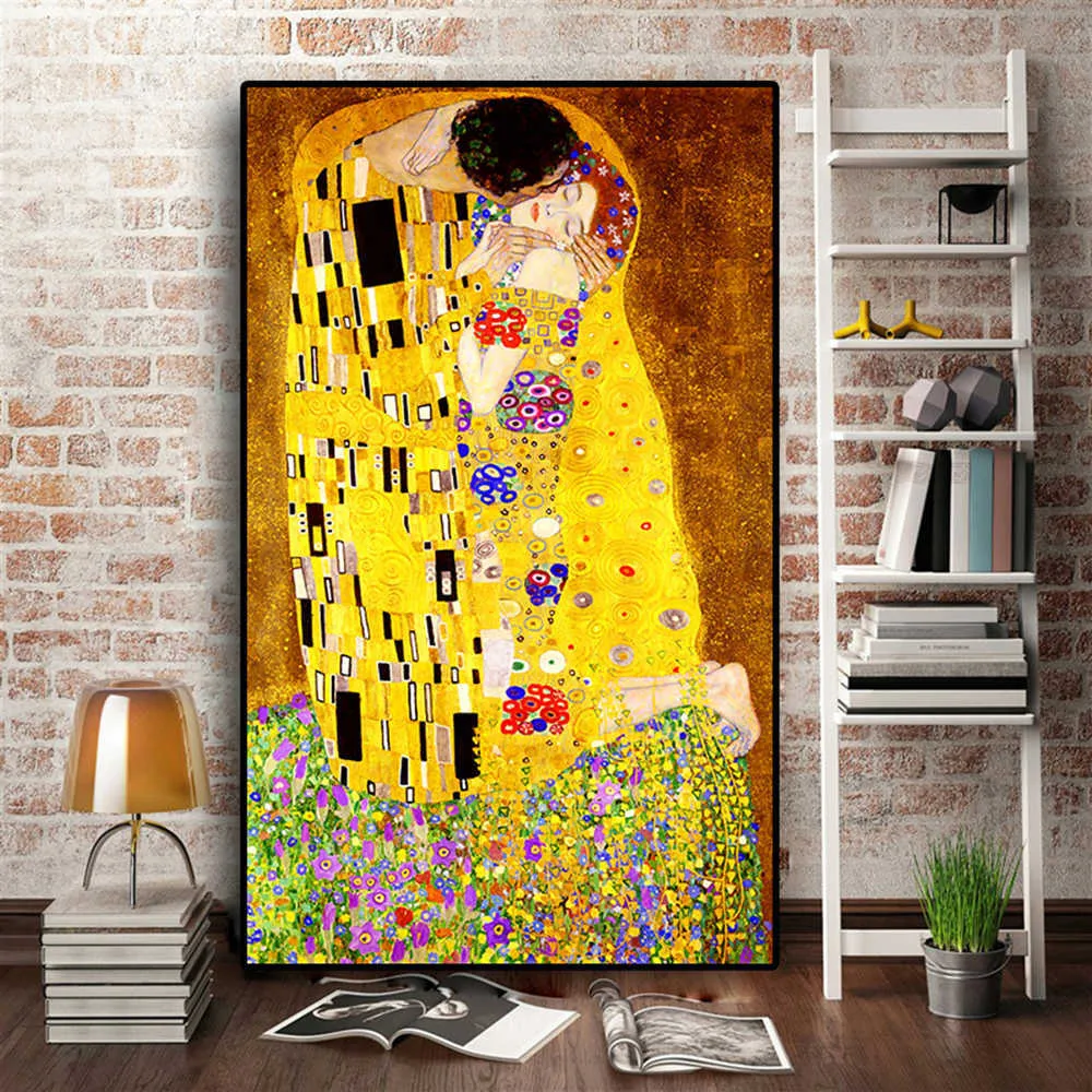 Klasyczny artysta Gustav Klimt Kiss Abstrakcyjne 5D Malarstwo Nowoczesne Mozaika Mural Mural Plakat Diament Haft Dekoracji Home Decoration