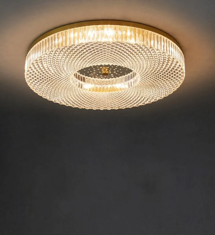 2021 Lampa sufitowa Mosiądz Luksusowe żyrandole sypialnia Round Room Master Lighting Living