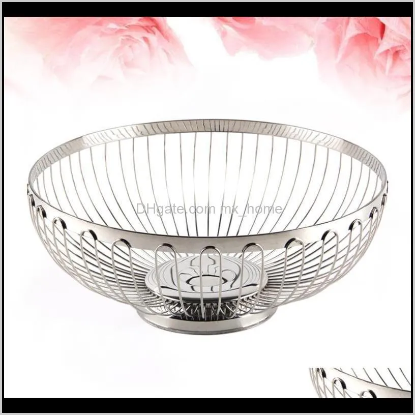 kitchen multifunctional fruit basket stainless steel  vegetable storage container hollow-out washing tray holder - size 1 baskets