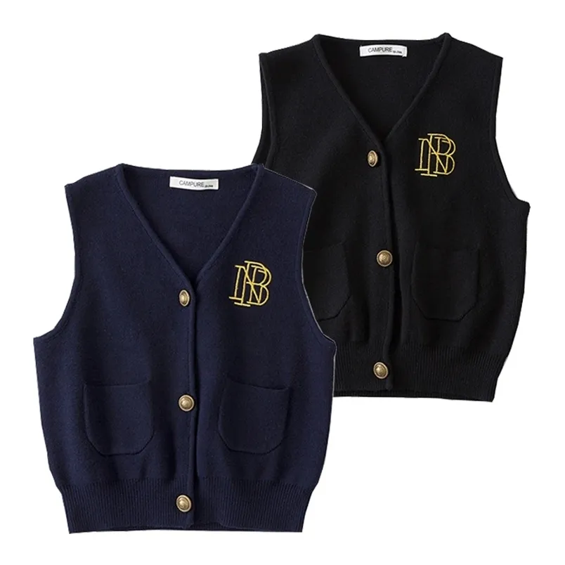 Ragazzi del bambino Maglione Gilet Autunno Autunno Stile Oversize Ragazze Lavorato a maglia Gilet Abbigliamento invernale per bambini Abbigliamento per bambini 211201