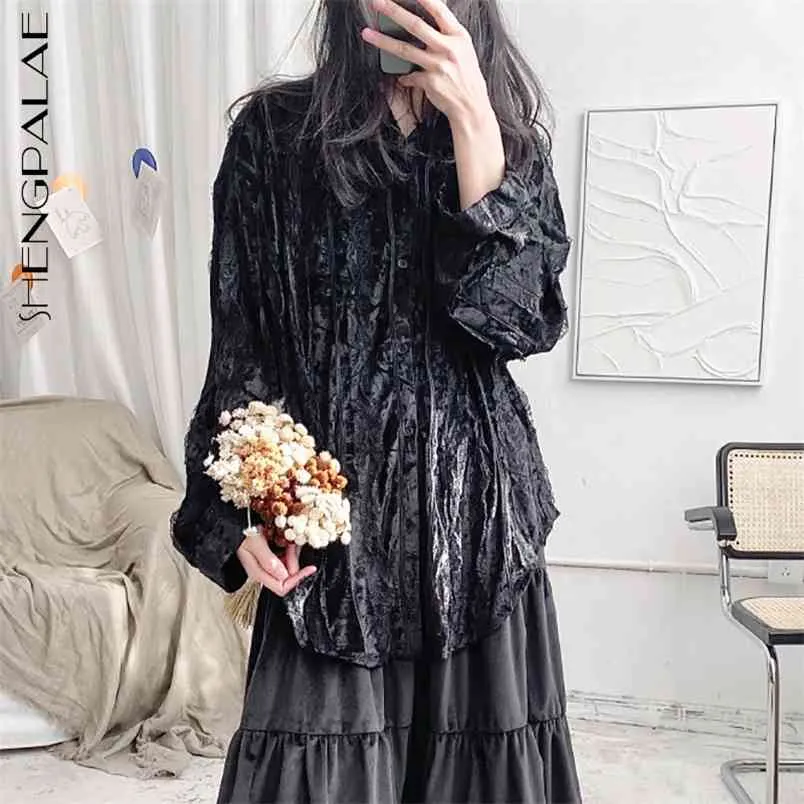 Personality SPLICED BLUSE BLUSE DONNE SPINH SPINH SHIRT A Maniche