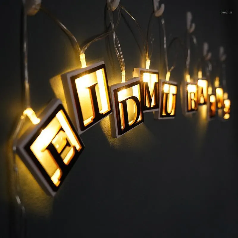 Украшение партии 2M LED EID Mubarak Decor Diy Гирлянда Струнные огни Рамаданские украшения Исламский мусульманский фестиваль быстро ломающейся семейной орна