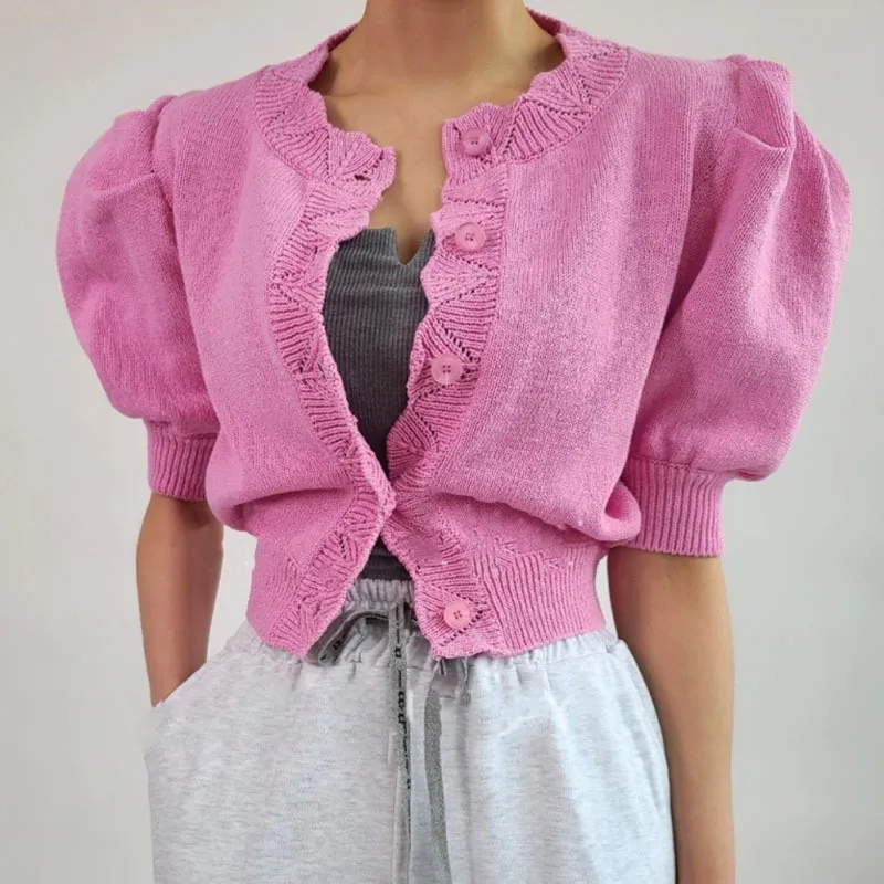 トップス andwang Puff sleeve cardigan トップス andwang Puff sleeve cardigan トップス andwang Puff