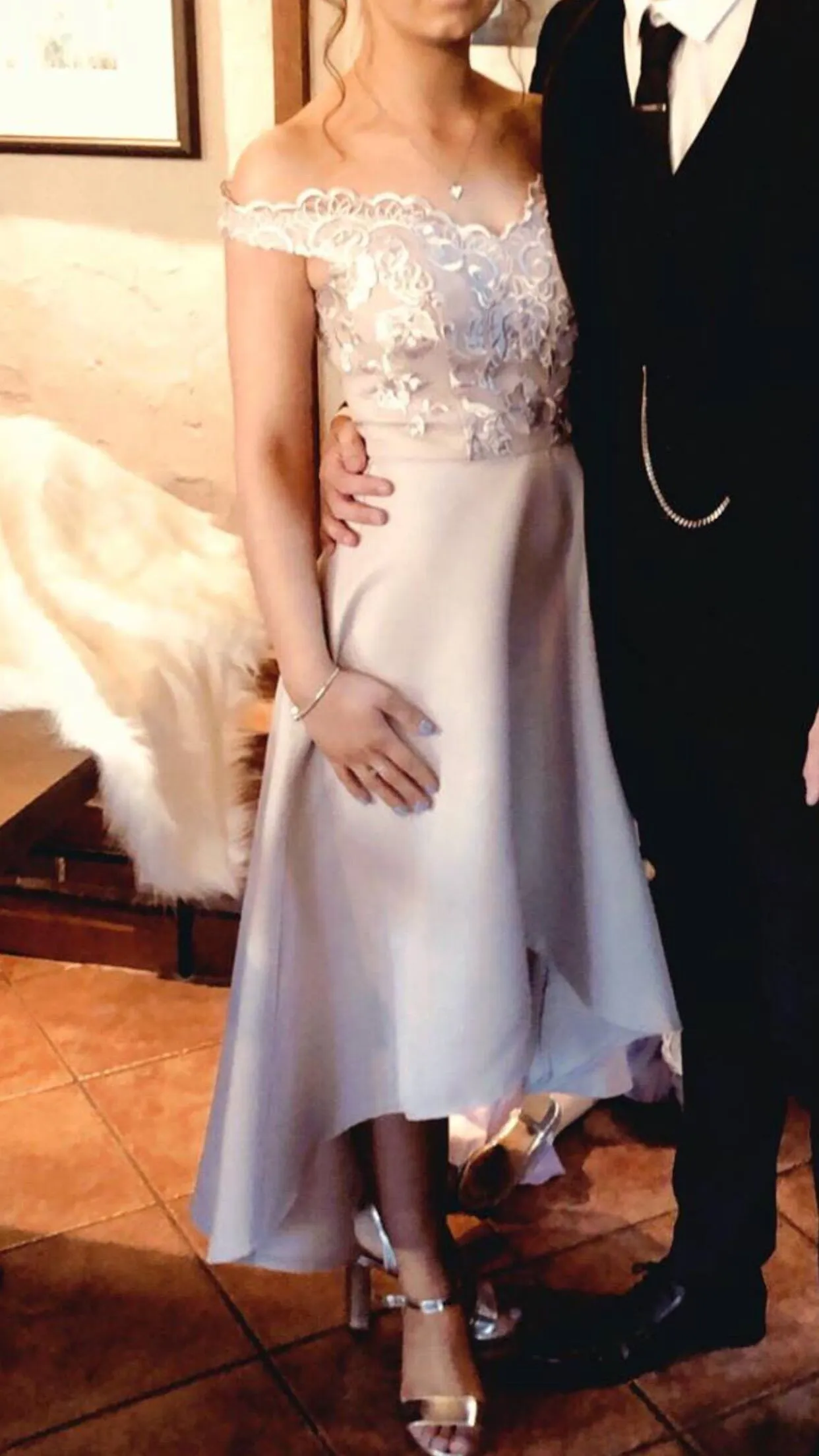 Off-Shoulder Lace custom bridesmaid dresses in Lilac Color for Spring/Summer Garden Weddings - Tailor Made for Plus Size Maid of Honor and Wedding Off-Shoulder Lace custom bridesmaid dresses in Lilac Color for Spring/Summer Garden Weddings - Tailor Made for Plus Size Maid of Honor and Wedding