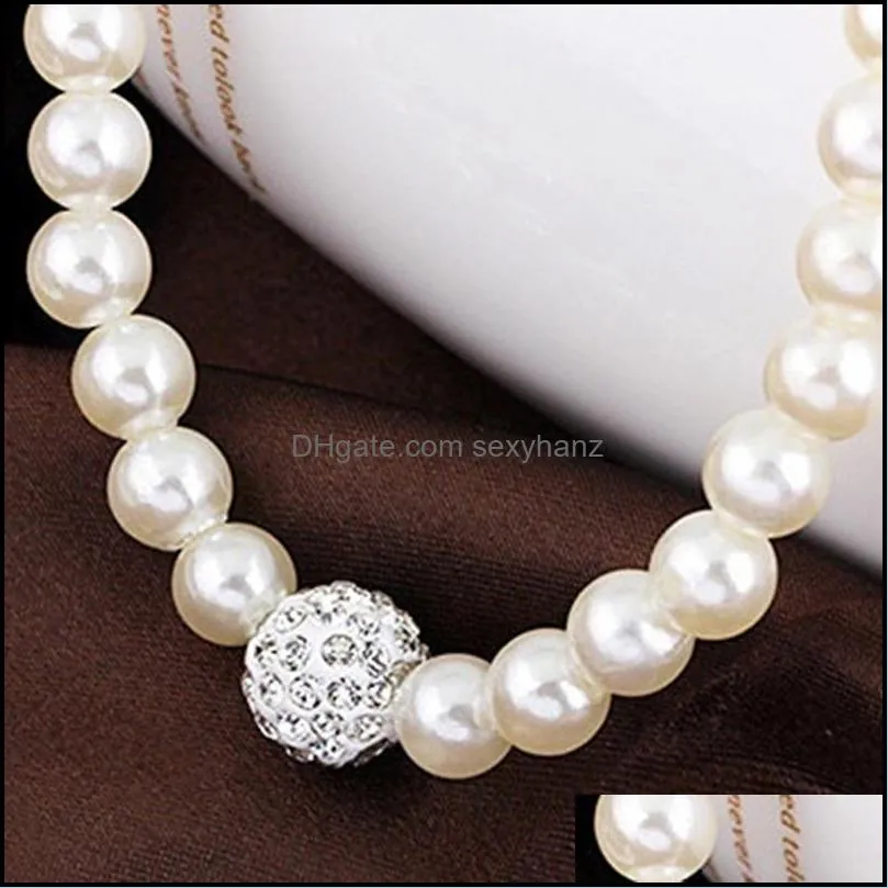 Earrings & Necklace Pearl Jewelry Sets Bracelet For Women Party Wedding Jewlery Christmas Gift