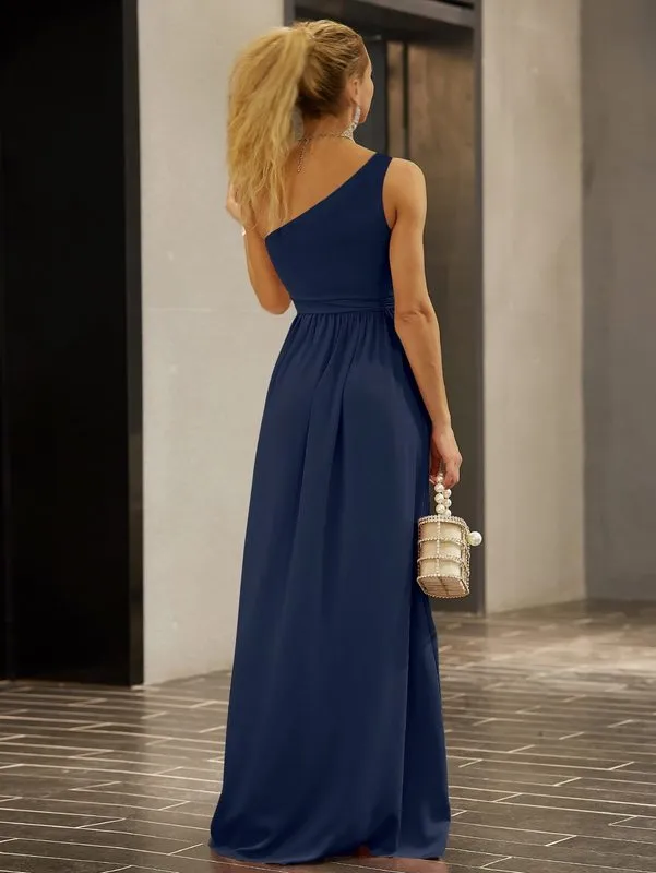 Joyfunear Navy Blue One Shoulder Gown With High Slit... From Kua01, $29.88 In Bulk | DHgate.Com Joyfunear Navy Blue One Shoulder Gown With High Slit... From Kua01, $29.88 In Bulk | DHgate.Com