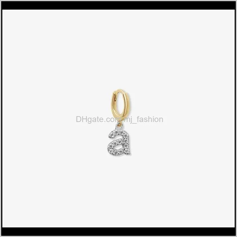 zircon initial letter hoop huggies earrings for women stylish small earrings wholesale jewelry dropshipping gifts