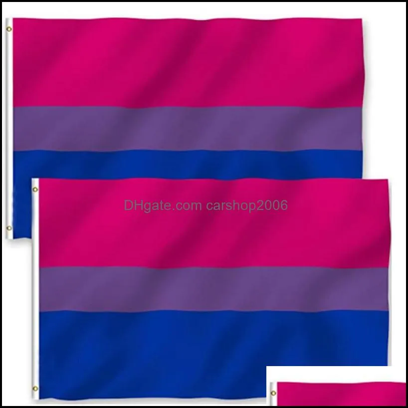 3*5ft LGBT Rainbow Flag Printing Bisexual Flags Polyester with Brass Grommets Holiday HWD7545