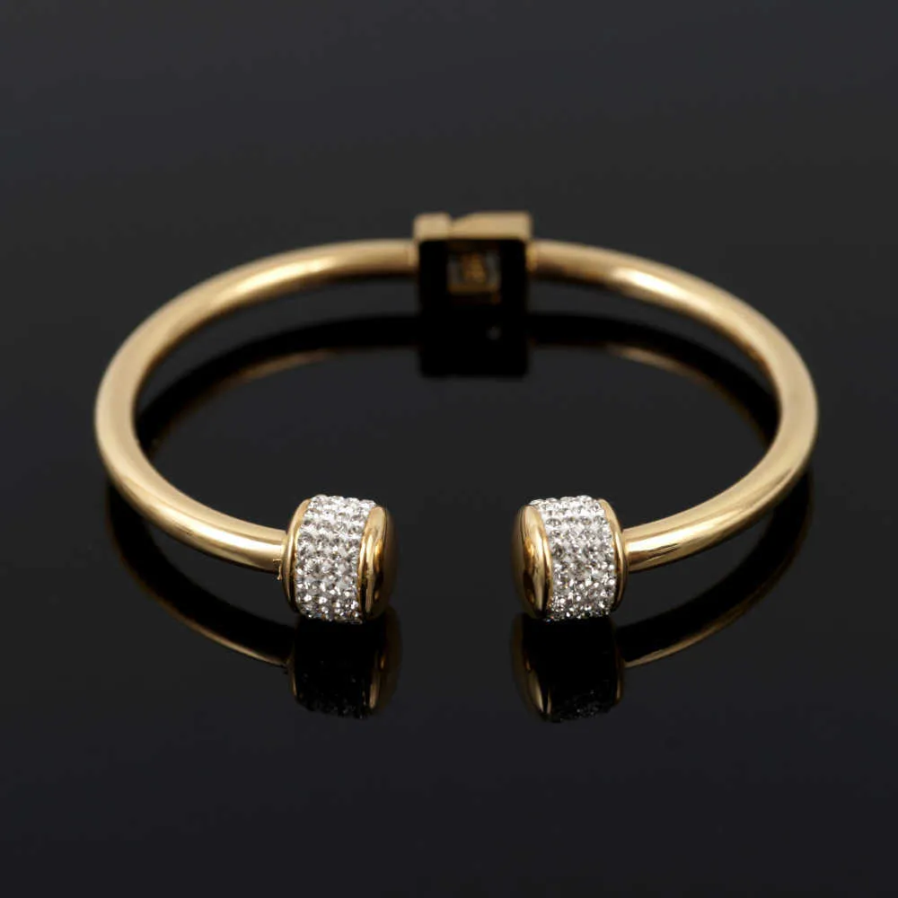 Luxury Open Cuff Small Bangles With Full Clay CZ Rhinestones